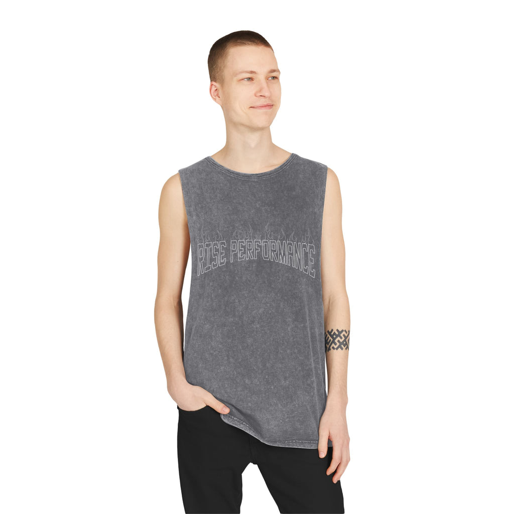 Flames - Unisex Acid Wash Muscle Tank Top