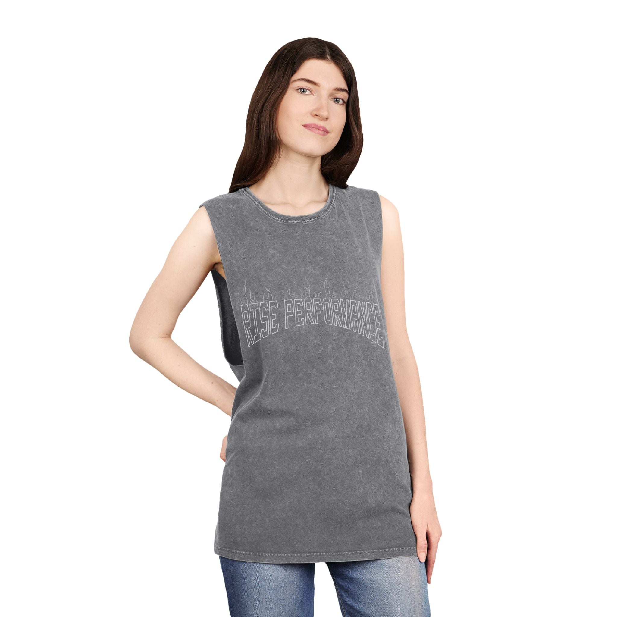 Flames - Unisex Acid Wash Muscle Tank Top
