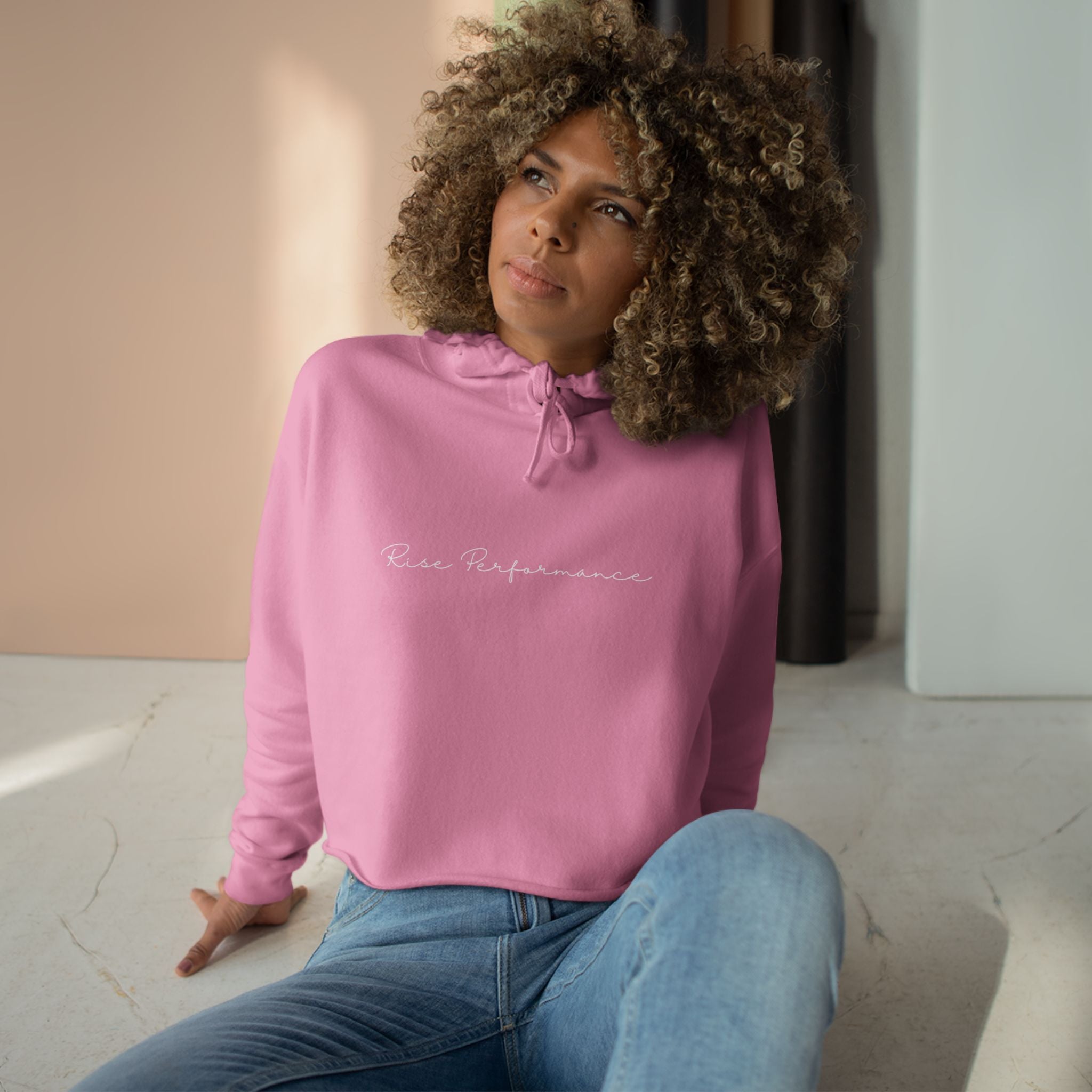 Cursive Cropped Hoodie