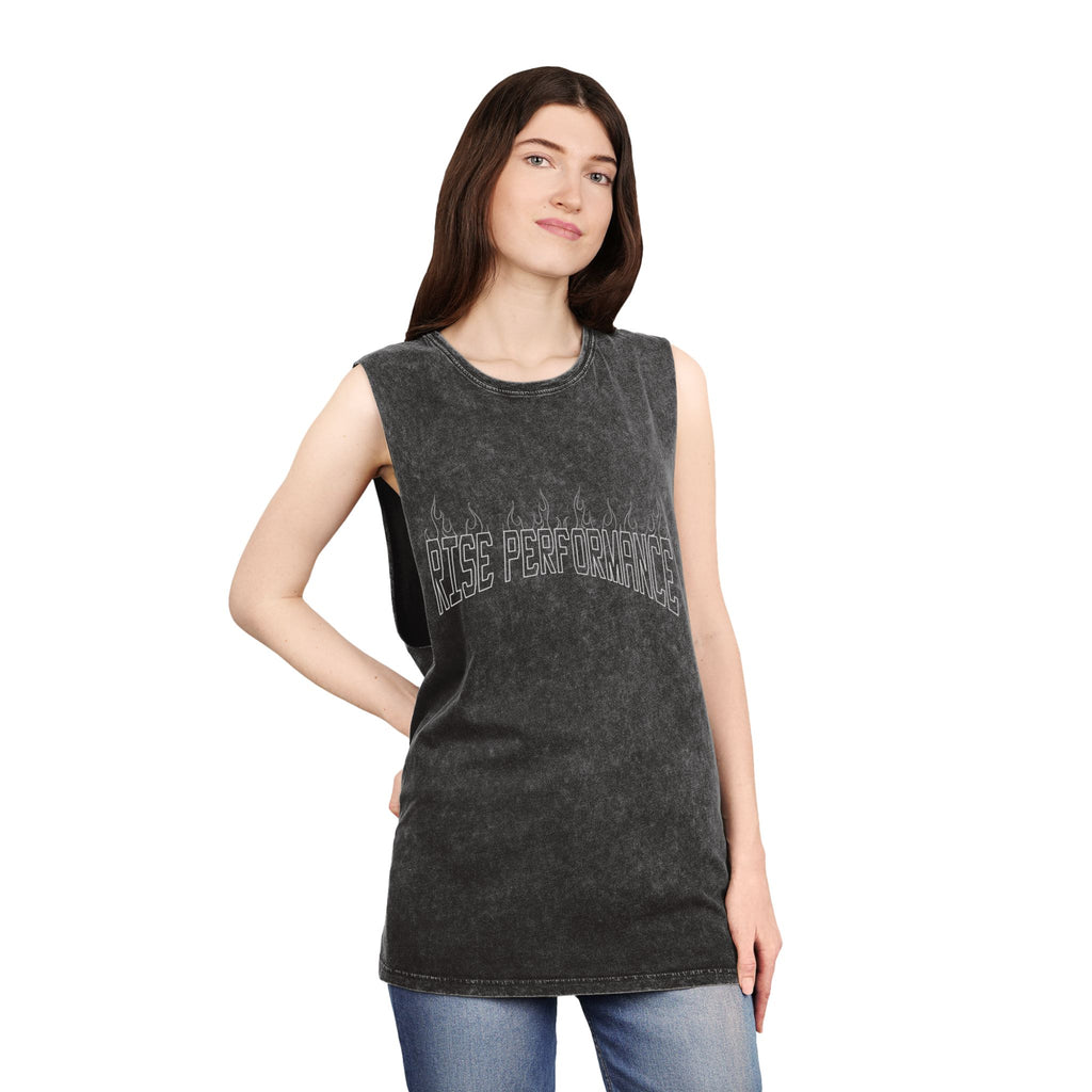 Flames - Unisex Acid Wash Muscle Tank Top