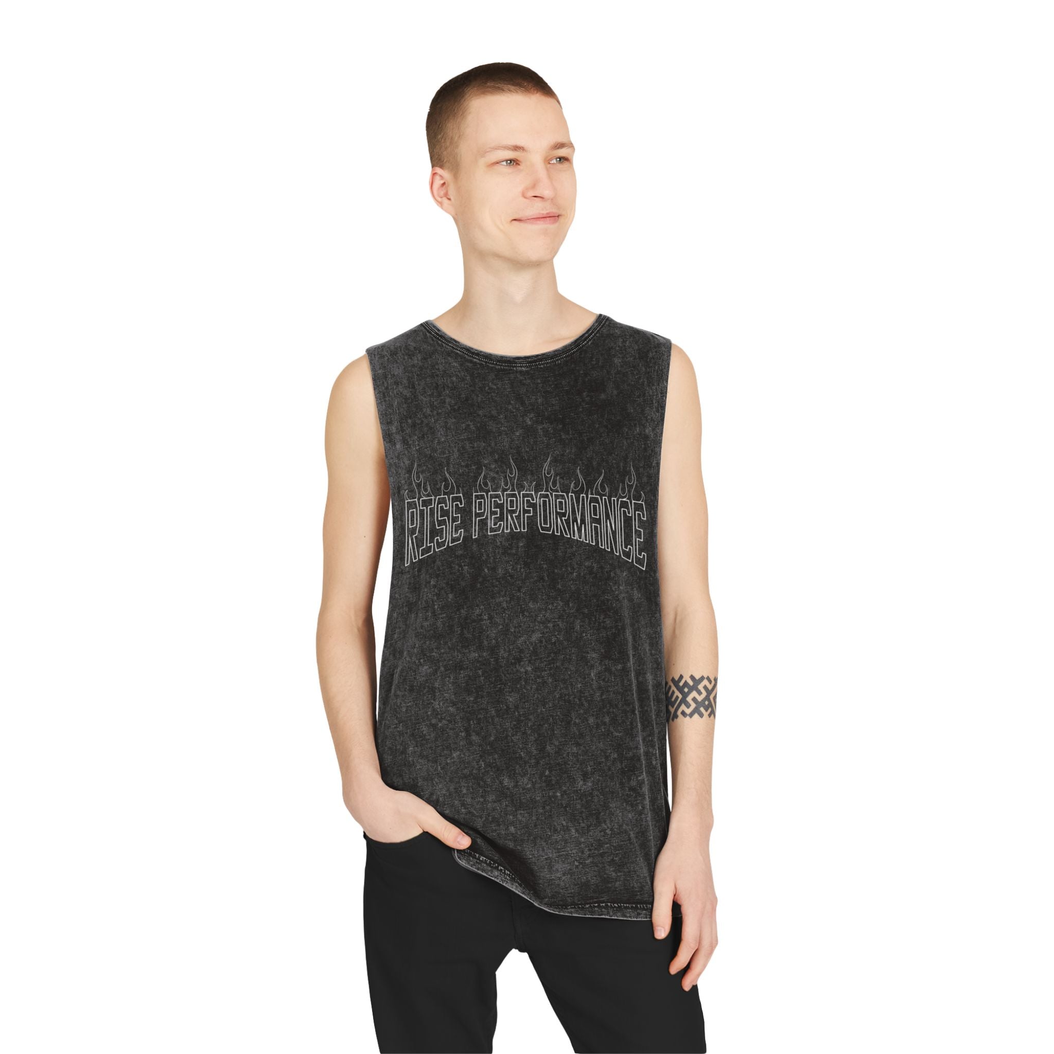 Flames - Unisex Acid Wash Muscle Tank Top